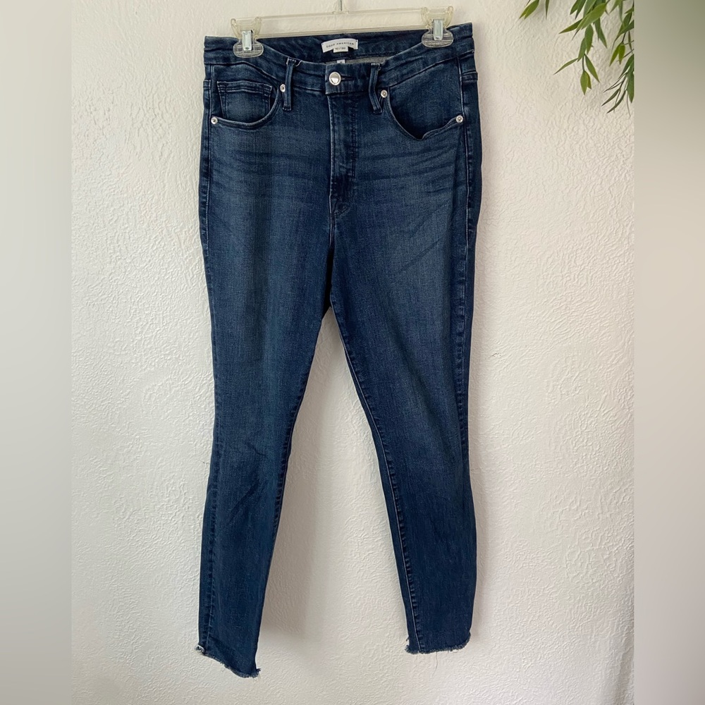 Good American “Good Legs” Skinny Jean with Raw Hem